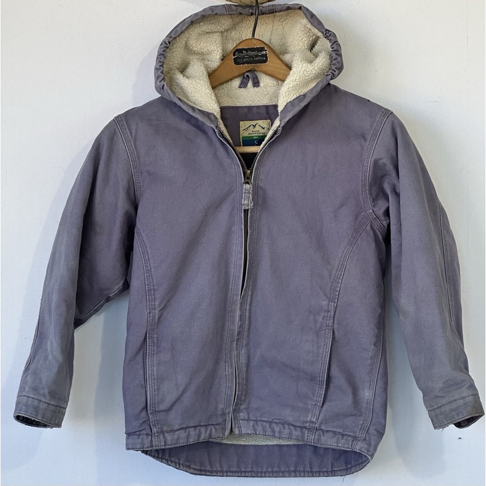 Kid's Blue Mountain Jacket Sherpa Lined Lavender Purple Hooded Youth Sz S 6-8